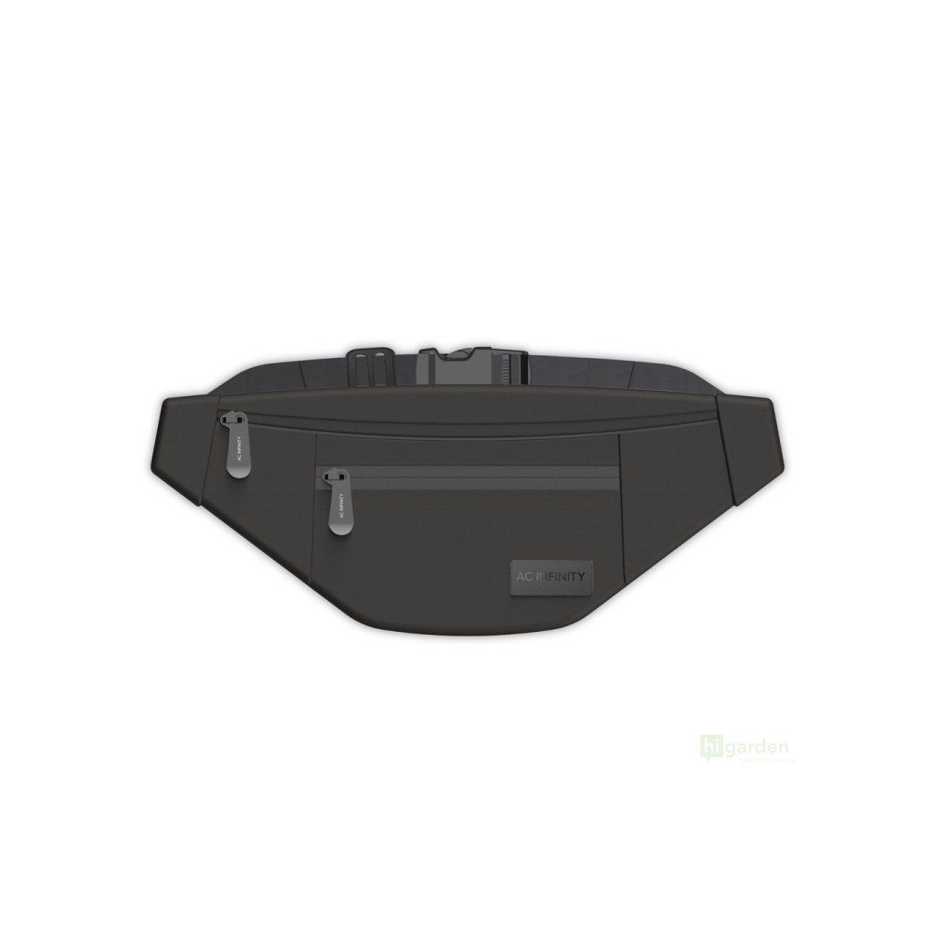 41007 AC Infinity geruchsdichte Gürteltasche schwarz mit 900D Nylongewebe und Kohlefilterfutter