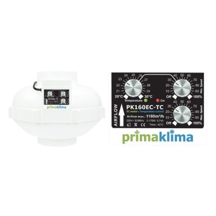 Ventilator Prima Klima 160mm, 1180 m3/h - Temperatur- und Mindestdrehzahlregelung, EC-Motor Abdeckung