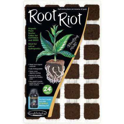 Root Riot 24, Pflanzung von RR-Würfeln inkl. Pflanzgefäße abdecken