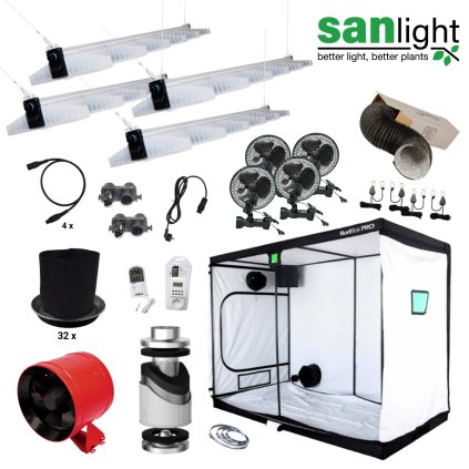 LED Set Sanlight 4xEVO 6 150 400W 150x300x200cm Max Qualität