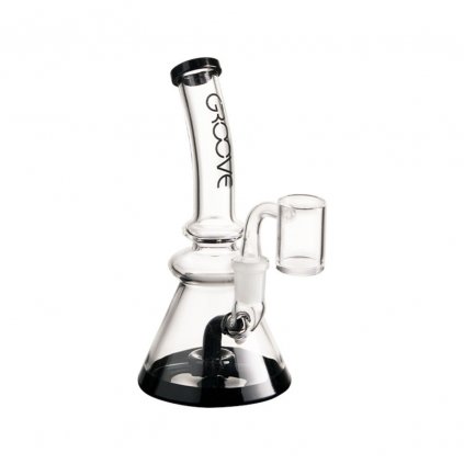 Groove Beaker Rig 7" Black and Clear bong sklo