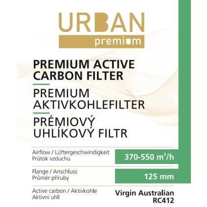 Urban Premium uhlíkový filtr 370-550 m3/h, 125 mm