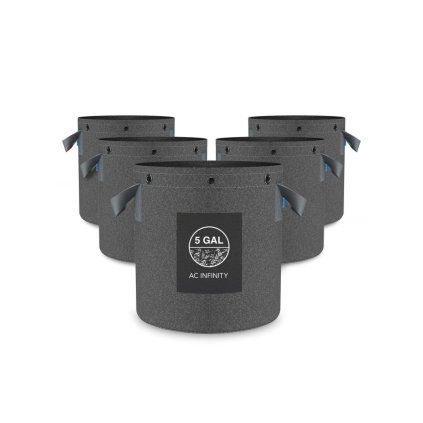 40926 ac infinity heavy duty reusable fabric pots 19 liters 5 pack