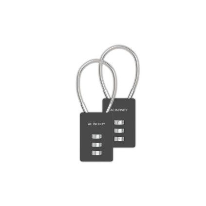 40875 ac infinity combination lock flexible steel cable loop 2 pack