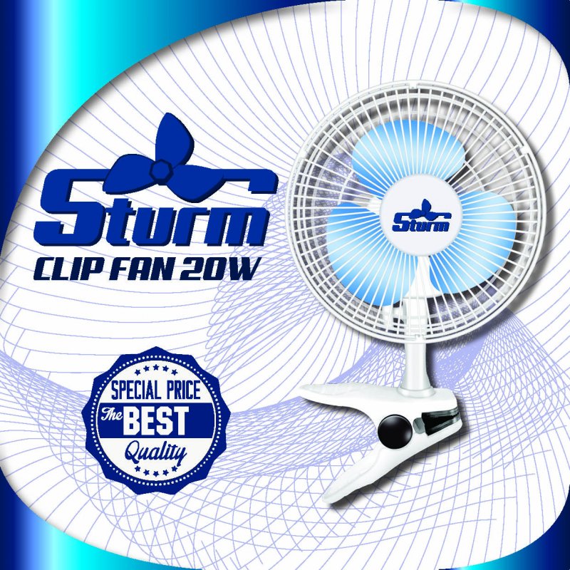 Ventilátor s klipsem STURM Clip Fan 20W, průměr 15cm, 2 rychlosti