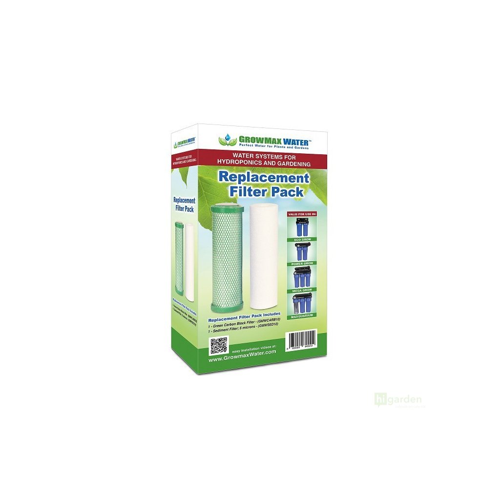 GrowMax Water 10" Satz von 2 Ersatzfiltern Abdeckung