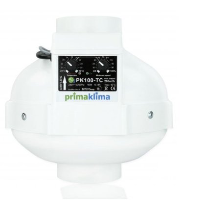 Ventilator Prima Klima 100mm, 280m3/h - TEMP CTRL Abdeckung