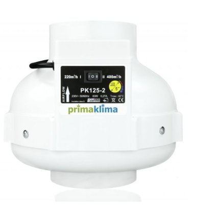 PRIMA KLIMA Ventilator - 2 Geschwindigkeiten, 230/360 m3/h, 125 mm Abdeckung