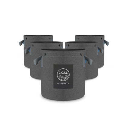 40923 AC Infinity Hochleistungs-Wiederverwendbare Stofftöpfe, 11 Liter, 5er-Pack