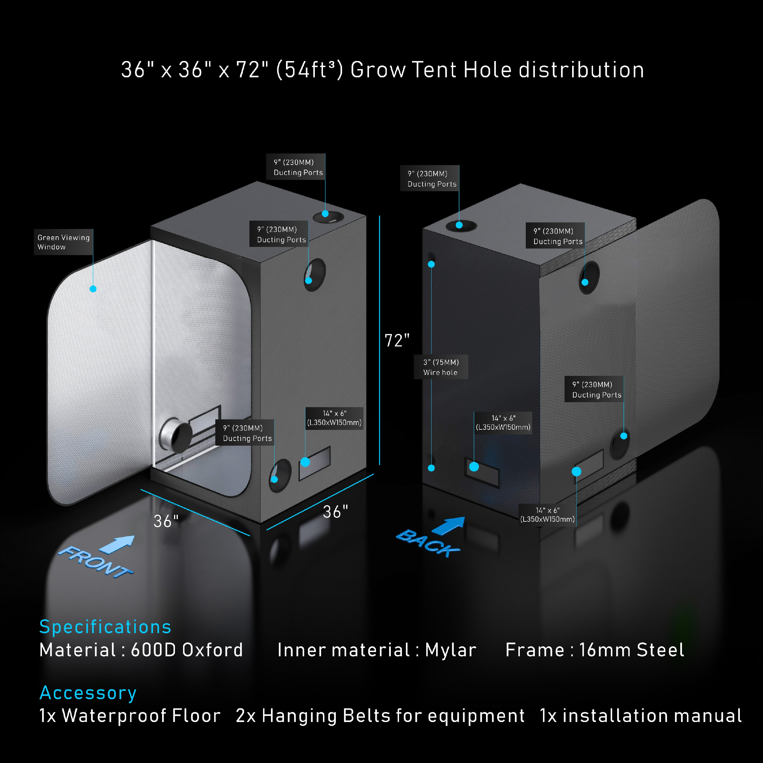 Growzelt VF 90, 90x90x180cm