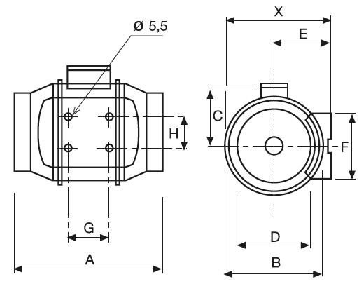 TD250 2000 Abmessungen