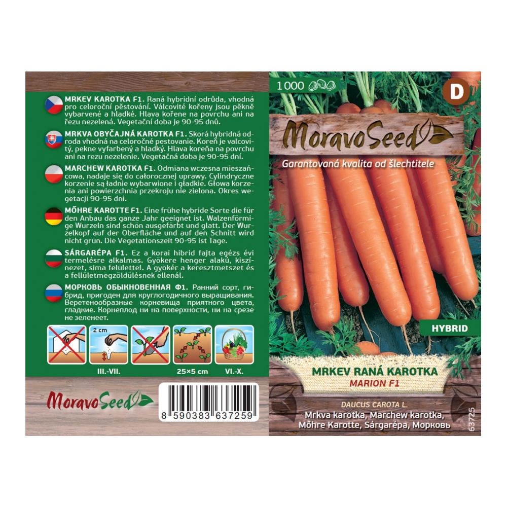 vorder-und MoravoSeed Karotte Karotte früh MARION F1 - Hybrid, 1000s