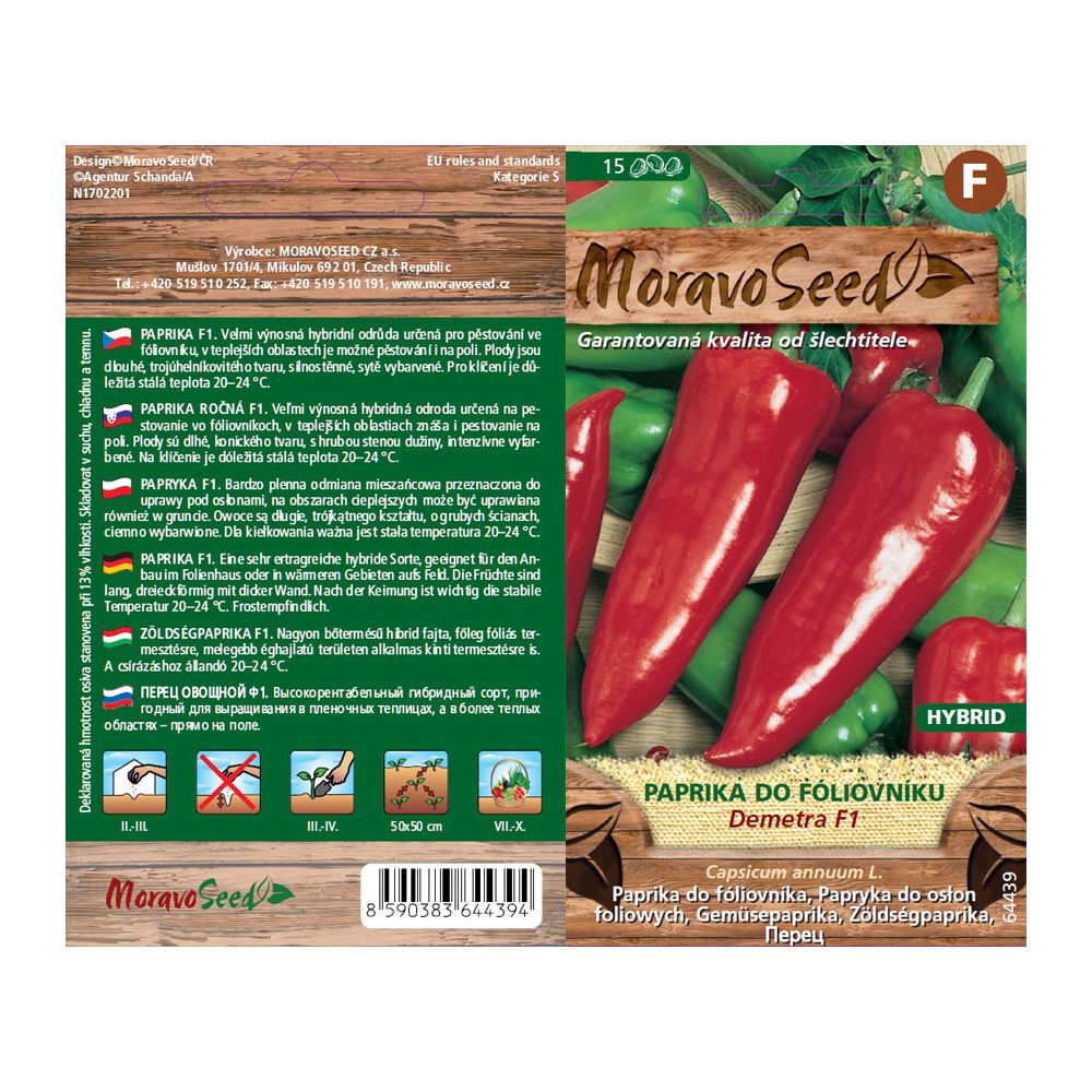 vorne und MoravoSeed Gemüsepaprika DEMETRA F1 - hybrid, 15s