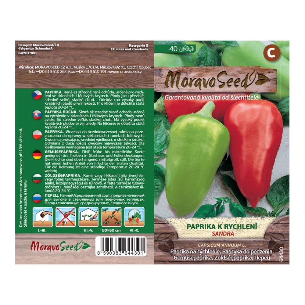 vorne und MoravoSeed Paprika-Gemüse zur Beschleunigung SANDRA, 40s