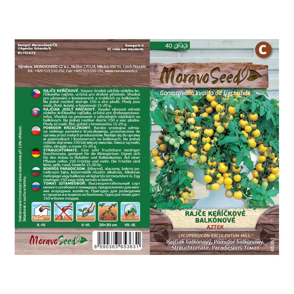 Samen MoravoSeed Balkonstrauchtomate AZTEK, gelb