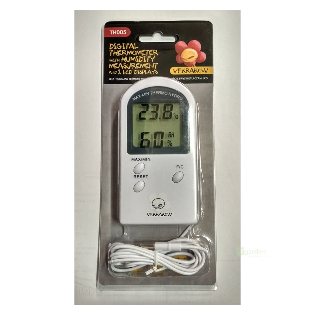 Elitech BT-3 LCD Indoor/Outdoor Digital Hygrometer Thermometer Humidity Monitor Room Temperature and Humidity Monitor with Clock and Min/Max Value