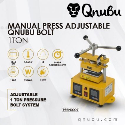14657 qnubu rosin press manualni lis 1 tuna lisovaci plocha 6x12 cm