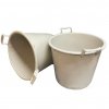 ALBER - Round grey pot with handles