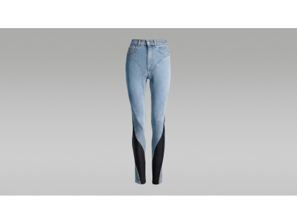 Mugler HM Spiral Panel Jeans Light Denim Blue Black