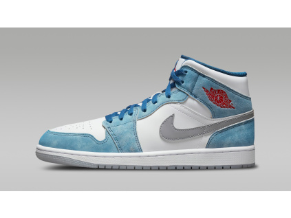 Air Jordan 1 Mid French Blue Fire Red 1