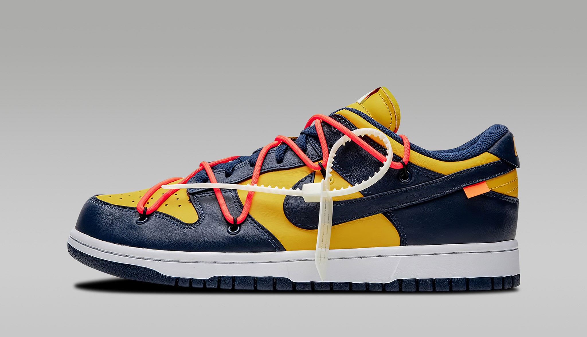 Nike dunk low off white university gold outlet
