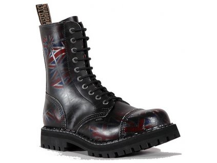 10 dírkové boty STEEL UK Black