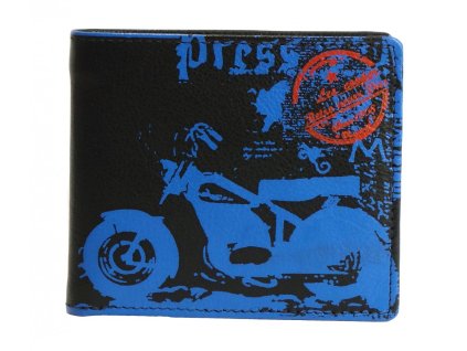 Anekta peněženka AN S0908-99 Černomodrý potisk