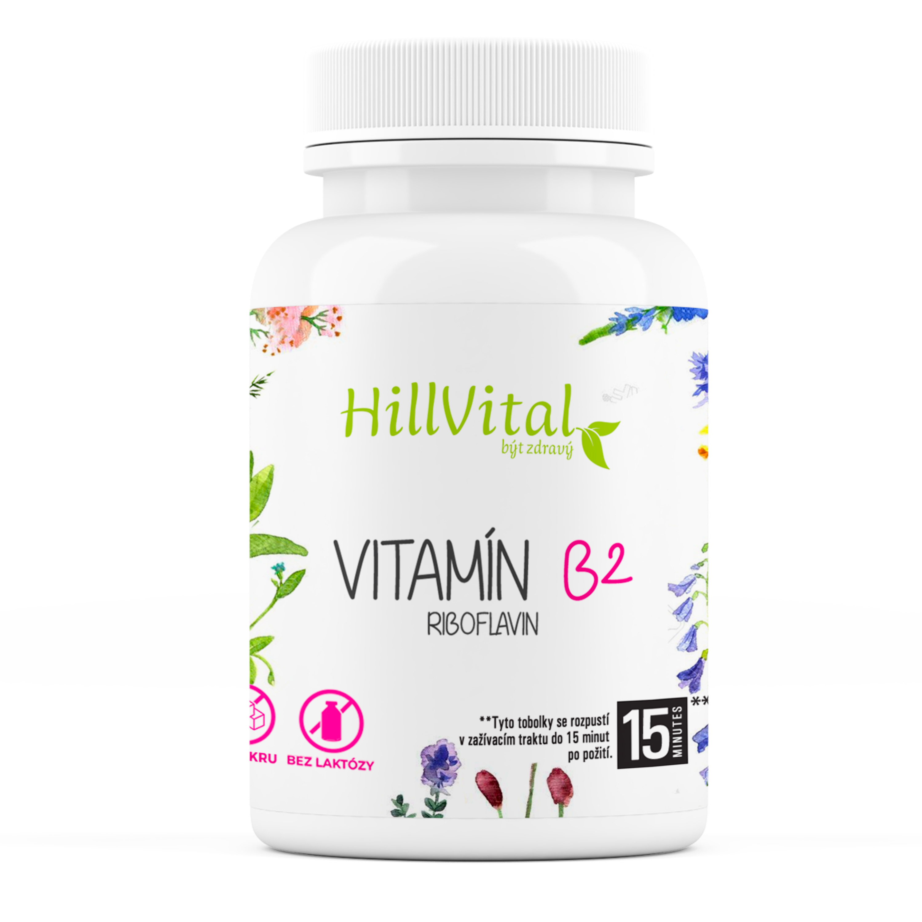 Levně Vitamín B2 - Riboflavin - 100 kapslí