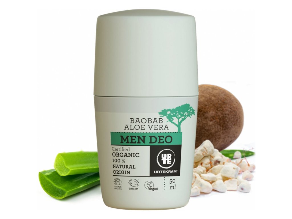Urtekram Men krémový deodorant s aloe a baobabem BIO 50 ml, Sleva  exp. 4/2023