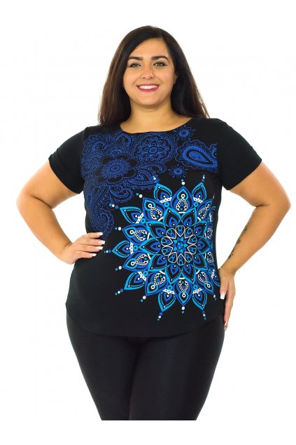 Tričko s krátkým rukávem Zafira - černá s modrou
