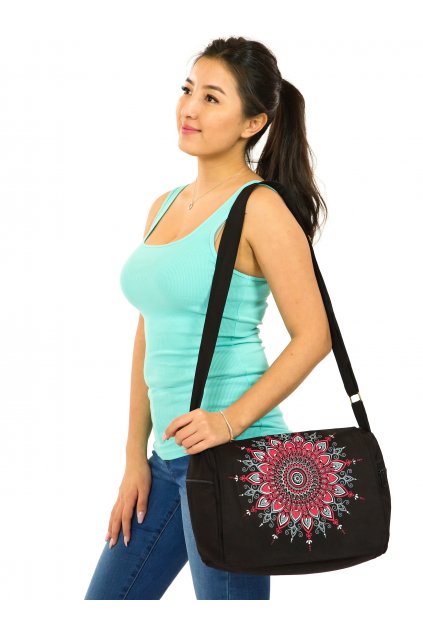 Crossbody kabelka Tara - černá s červenou