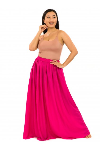 Maxi sukně s kapsami Plain - růžová