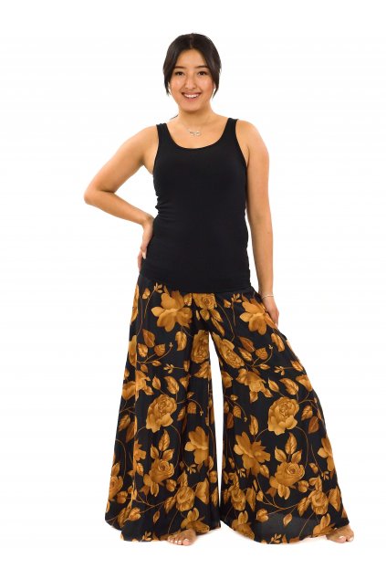 Kalhotová sukně Laila - černá se zlatou