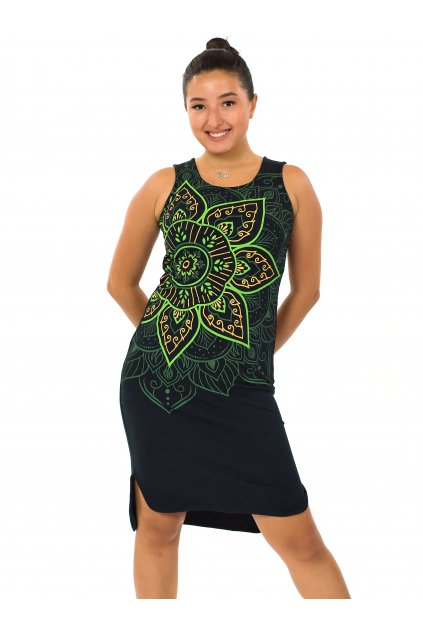 Šaty Maia - černá se zelenou