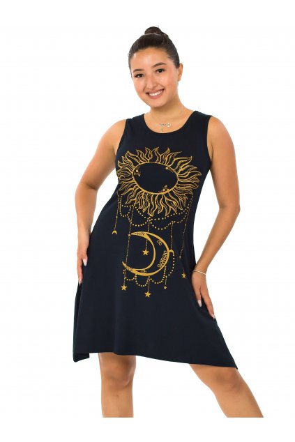 Šaty Sun - černá se zlatou