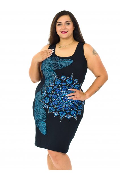 Šaty Kivah - černá s modrou