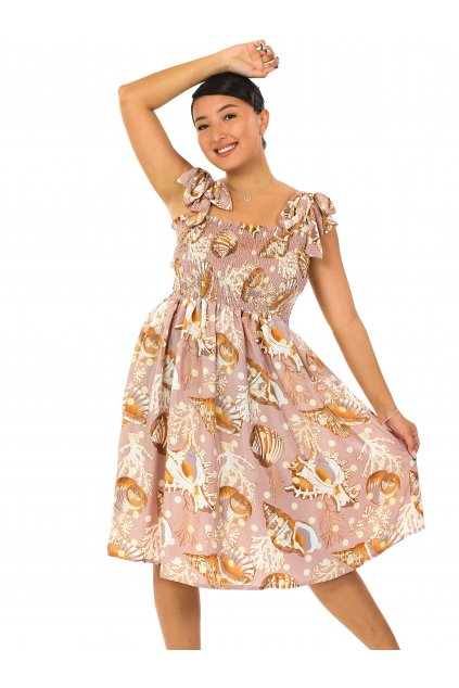 Šaty-sukně 2v1 Nila Mušle - pudrová růžová