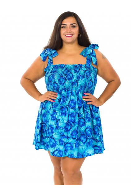 Mini šaty-sukně 2v1 Ezra Rose - tyrkysová s modrou