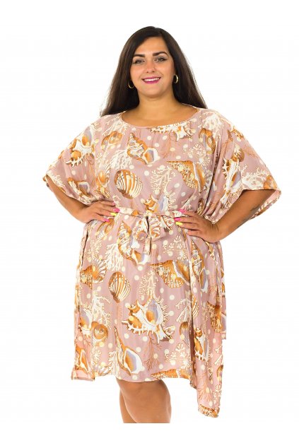 Letní kaftan Mušle - pudrová růžová