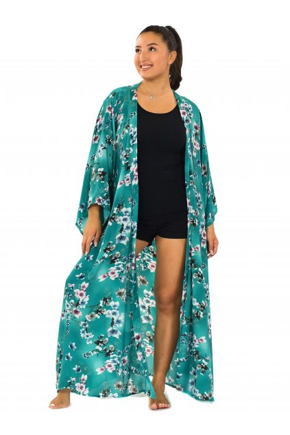 Dlouhý kardigan Soha - tyrkysová