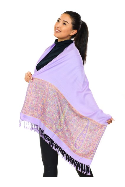 Šátek pašmína Nepal - levandulová
