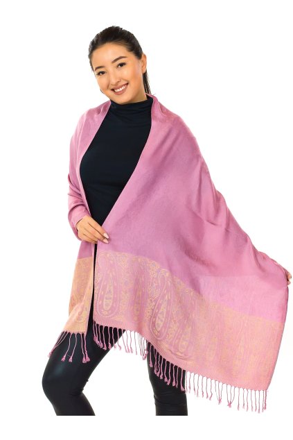 Šátek pašmína Nepal - pudrová