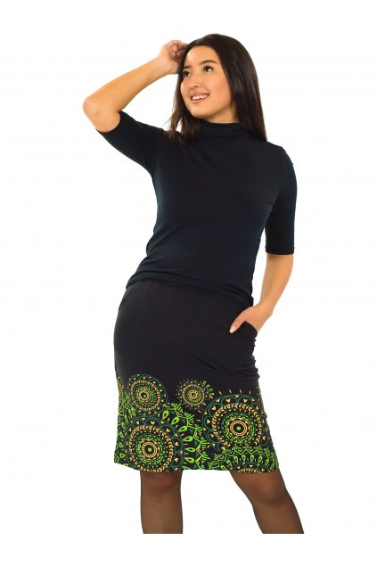 Sukně Leyla - černá se zelenou