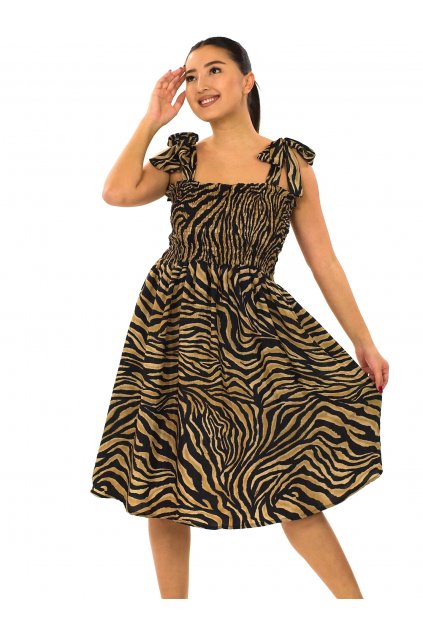 Šaty-sukně 2v1 Nila Serengeti - černá s béžovou