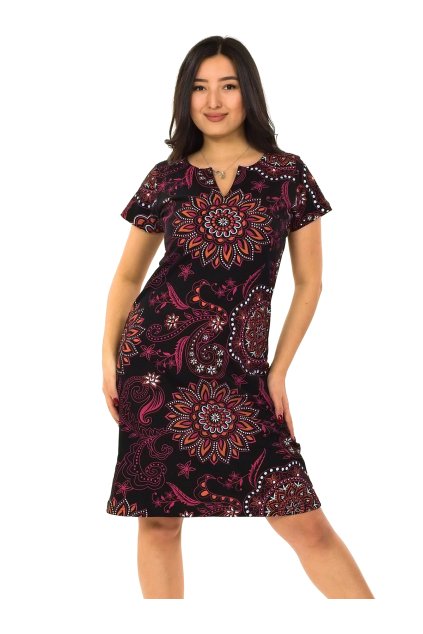 Šaty Neya - černá s červenou