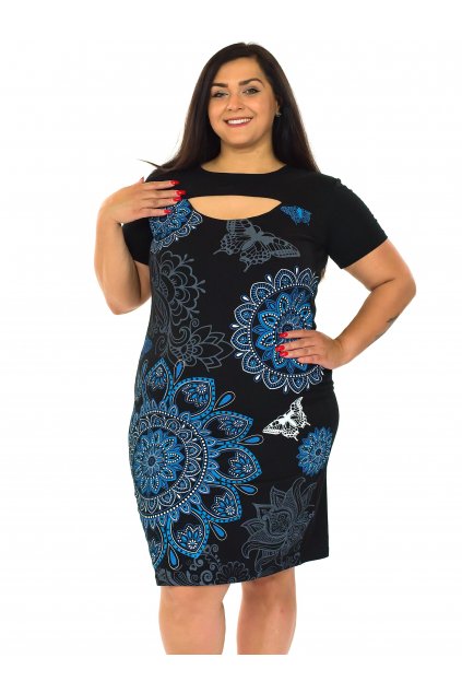 Šaty Alara - černá s modrou