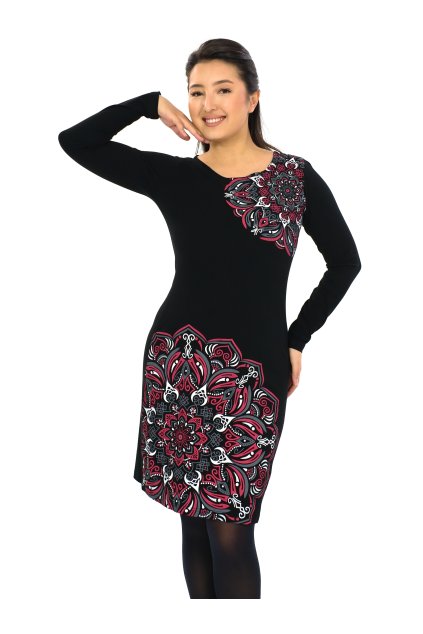 Šaty Moon černá s červenou