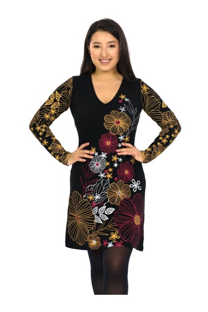 Šaty Jasmine černá s barvami