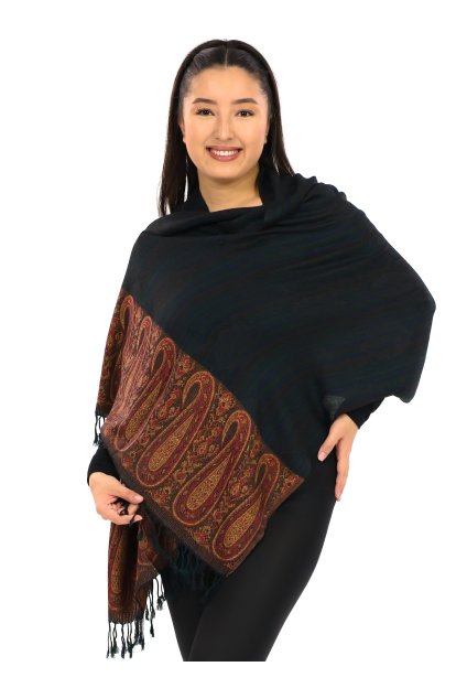 Šátek pašmína Nepal - černá