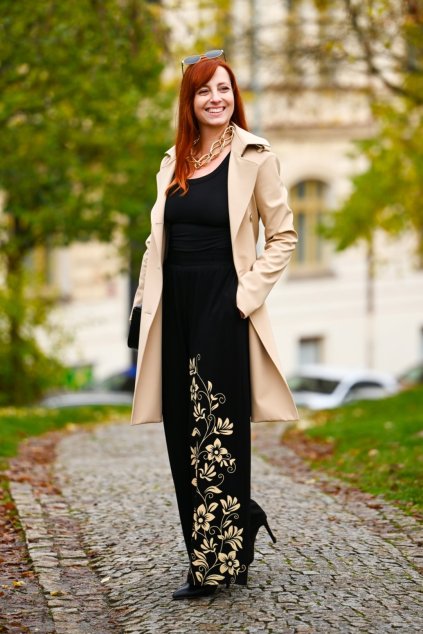 Kalhoty Eniya černá s béžovou (6) koo